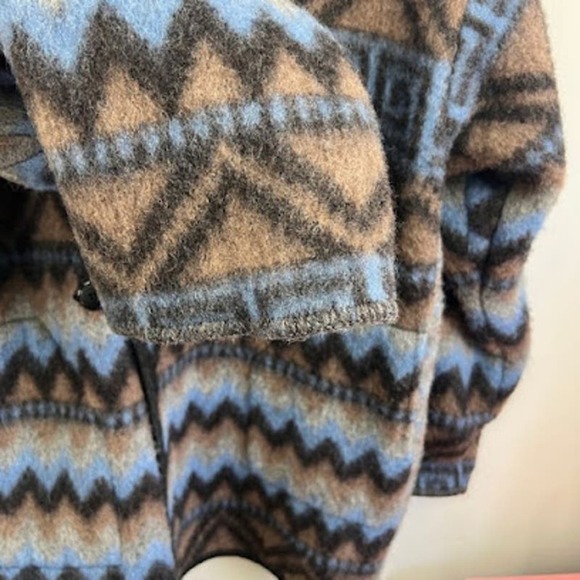Lillunn aztec print 100% wool button up Jacket size Large Made in Norway - Picture 4 of 8